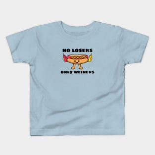 No Losers Only Wieners | Cute Hot Dog Pun Kids T-Shirt